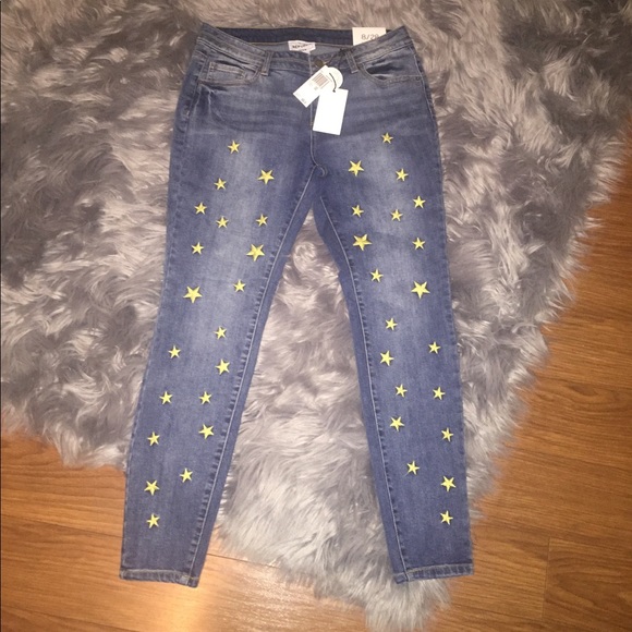 embroidered star jeans
